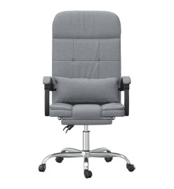 Fauteuil de massage inclinable de bureau Gris clair Tissu