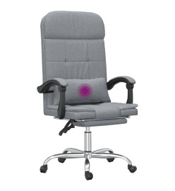 Fauteuil de massage inclinable de bureau Gris clair Tissu