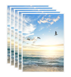 Collage de cadres photo 5 pcs de table Blanc 15x21 cm MDF