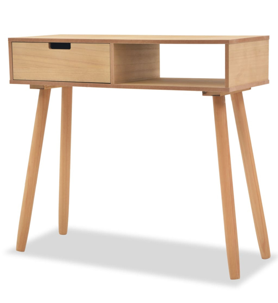 Table console Bois de pin massif 80 x 30 x 72 cm Marron