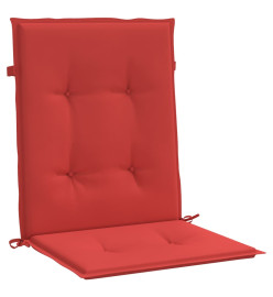 Coussins de chaise de jardin à dossier bas lot de 6 rouge