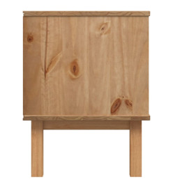 Meuble TV OTTA Marron et blanc 113,5x43x57cm Bois de pin massif