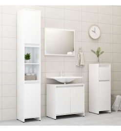 Armoire de salle de bain Blanc brillant 60x33x61 cm Aggloméré