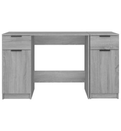 Bureau avec armoire latérale Sonoma gris Bois d'ingénierie