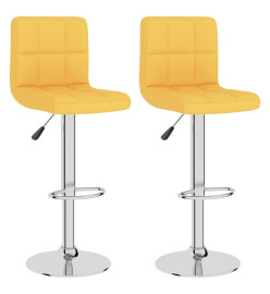 Tabourets de bar lot de 2 jaune moutarde tissu