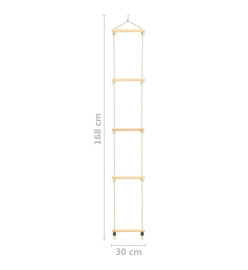 Échelle de corde pour enfants Bois massif et PE 30x168 cm