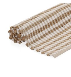 Tapis tissé à la main Jute Tissu 120 x 180 cm Naturel et blanc