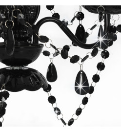 Lustre avec perles Noir Rond 3 x E14