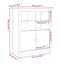 Buffet 83x41,5x100 cm Bois massif de pin