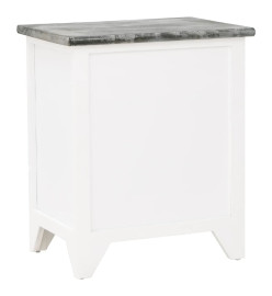 Table de chevet Gris et blanc 38x28x45 cm Bois de Paulownia