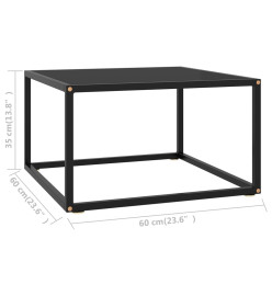 Table basse Noir avec verre noir 60x60x35 cm