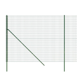 Clôture en treillis métallique vert 2,2x25 m acier galvanisé