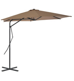 Parasol d'extérieur avec poteau en acier 300 cm Taupe