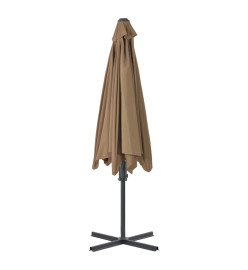 Parasol d'extérieur avec poteau en acier 300 cm Taupe