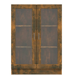 Armoire à vitrine Chêne fumé 82,5x30,5x115 cm Bois d'ingénierie