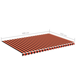 Tissu de remplacement pour auvent Orange et marron 5x3,5 m