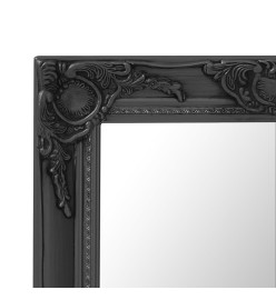 Miroir mural style baroque 60x40 cm noir