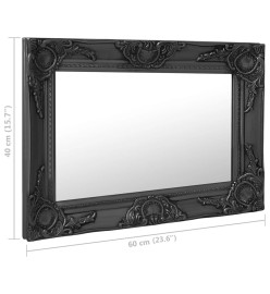 Miroir mural style baroque 60x40 cm noir