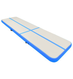 Tapis gonflable de gymnastique avec pompe 800x100x15cm PVC Bleu