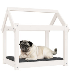 Lit pour chien Blanc 71x55x70 cm Bois de pin solide