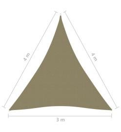 Voile de parasol Tissu Oxford triangulaire 3x4x4 m Beige