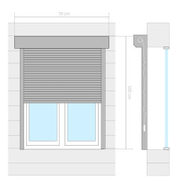 Volet roulant aluminium 70x100 cm blanc