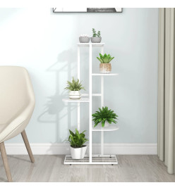 Support pour plantes 5 niveaux 43x22x98 cm Blanc Métal