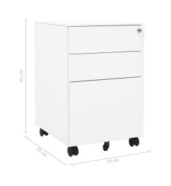 Classeur mobile Blanc 39x45x60 cm Acier