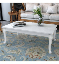 Table basse 115x65x42 cm Blanc brillant