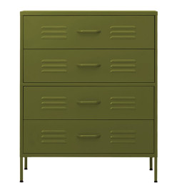 Commode Vert olive 80x35x101,5 cm Acier