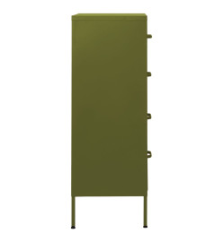 Commode Vert olive 80x35x101,5 cm Acier