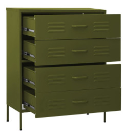 Commode Vert olive 80x35x101,5 cm Acier