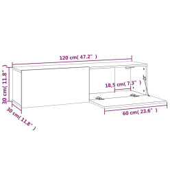 Armoire murale TV Chêne marron 120x30x30 cm Bois d'ingénierie