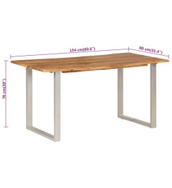 Table de salle à manger 154x80x76 cm Bois d'acacia solide