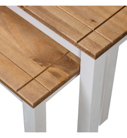 Tables gigognes 2pcs Blanc Bois pin massif Assortiment Panama