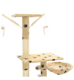 Arbre à chat et griffoirs 230-250 cm Empreintes de pattes Beige