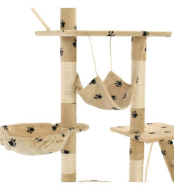 Arbre à chat et griffoirs 230-250 cm Empreintes de pattes Beige