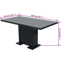 Table à manger extensible noir brillant