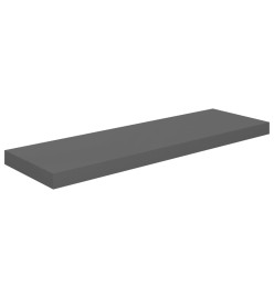 Étagère murale flottante Gris brillant 80x23,5x3,8 cm MDF