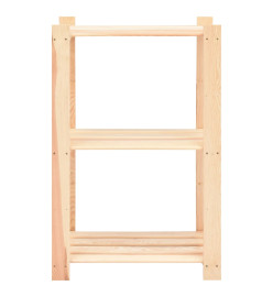 Étagères de rangement à 3 niveaux 3 pcs 60x38x90 cm Pin 150 kg