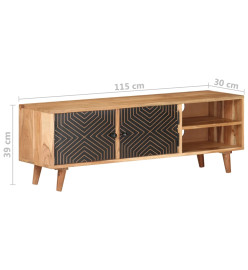 Meuble TV 115x30x39 cm Bois d'acacia massif