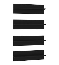 Étagères murales 4 pcs Noir 60x11,5x18 cm Aggloméré