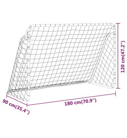 But de football avec filet Blanc 180x90x120 cm Acier