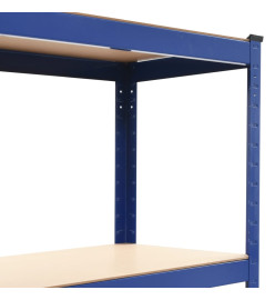 Étagères de rangement 2 pcs Bleu 80x40x160 cm Acier et MDF