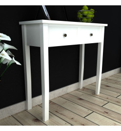 Table de console et coiffeuse avec 2 tiroirs Blanc