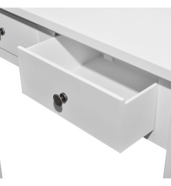 Table de console et coiffeuse avec 2 tiroirs Blanc