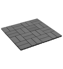 Carreau de terrasse 11 pcs WPC 30 x 30 cm 1 m² Gris