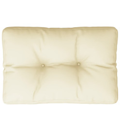 Coussin de palette crème 60x40x12 cm tissu