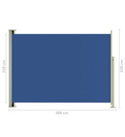 Auvent latéral rétractable de patio 220x300 cm Bleu