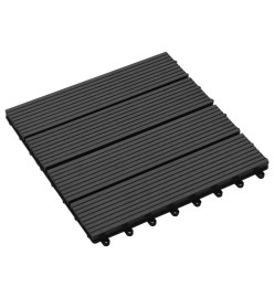 Carreaux de terrasse 22 pcs 30 x 30 cm 2 m² WPC Noir